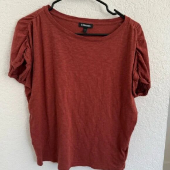 Express Women's Short Sleeve Top in Rust - Picture 1 of 3